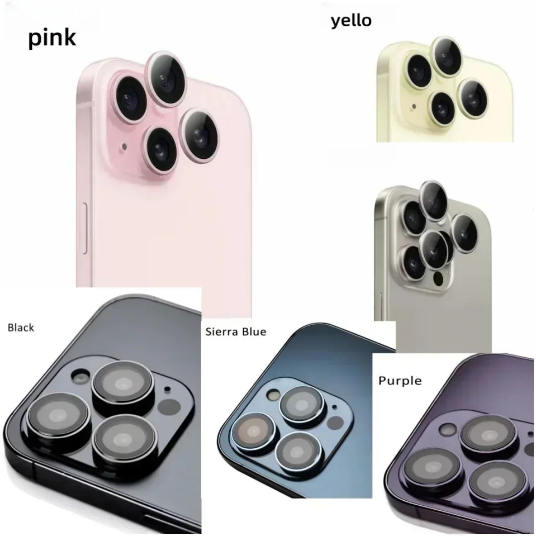 3d Gehard Glas Metalen Camera Lensbeschermer Voor Iphone 15 14 Plus 15 Pro Max 15pro Beschermfolie