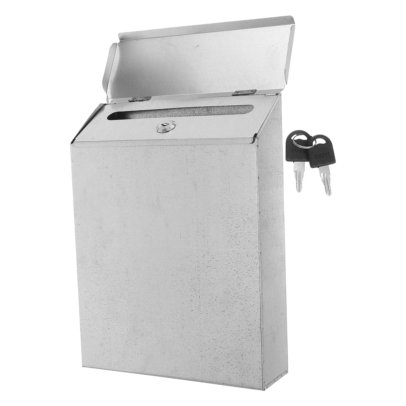 Lockable Iron Suggestion Box Vintage Mailbox Wall Mount Secure Collection Box for Home Office Vintage Mailbox Wall Mount