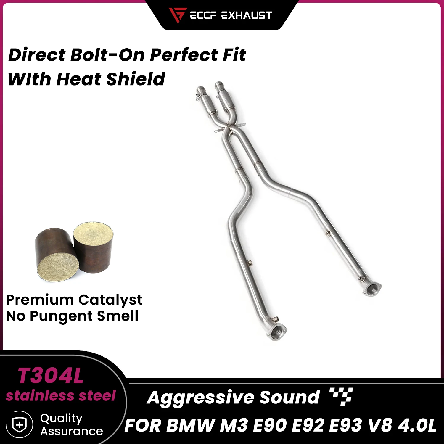 

Stainless Steel Sports Mid pipe For BMW M3 E90 E92 E93 V8 4.0L Nice Collectr Aggressive Exhaust Sound High Flow