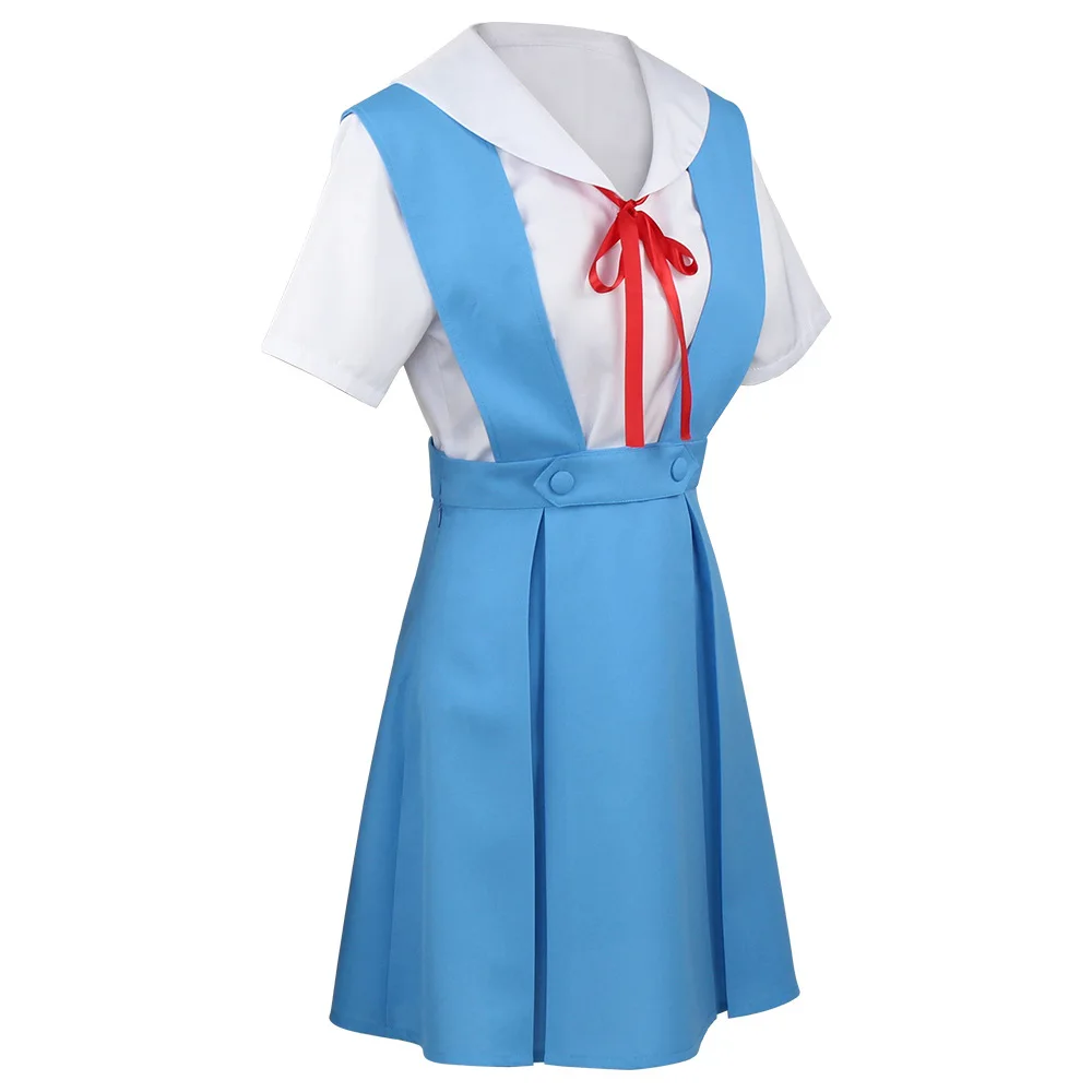 Rei Ayanami Cosplay Traje para Mulheres, Asuka Langley Soryu, Menina Uniforme Escolar Vestidos, Halloween Loli Vestuário