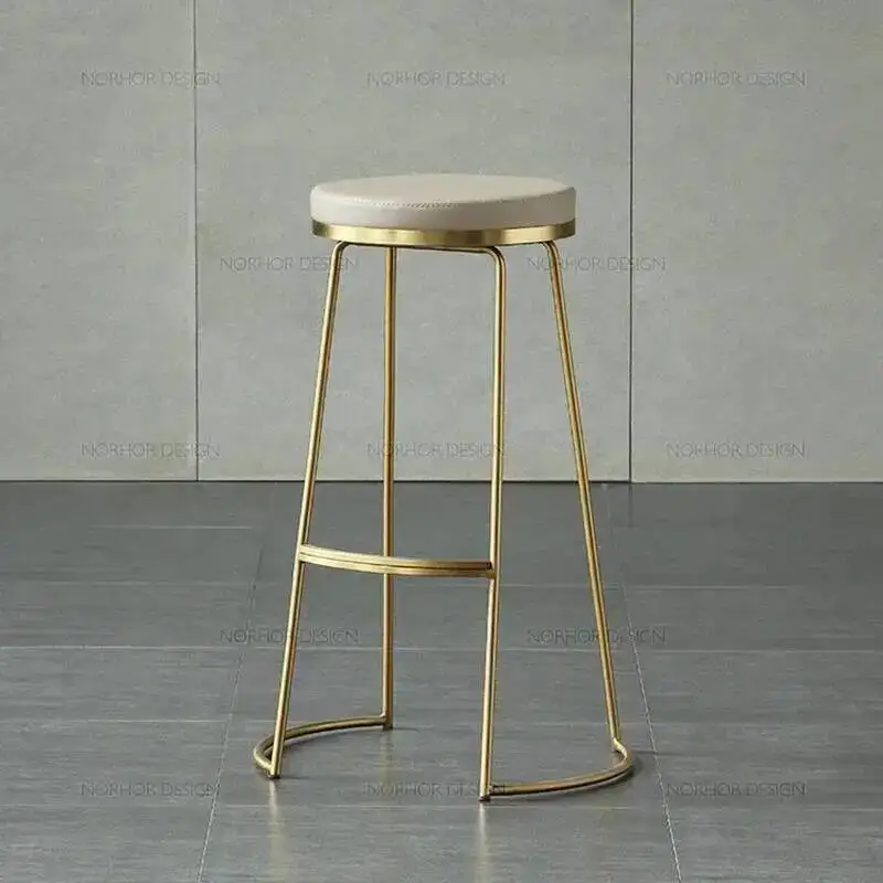 Sillas de Bar con Cojines Metálicos, Taburetes Redondos para Barra, Sillas Altas para Mesa de Bar, Sillas para Recepción, Sillas para Comedor, Muebles para el Hogar