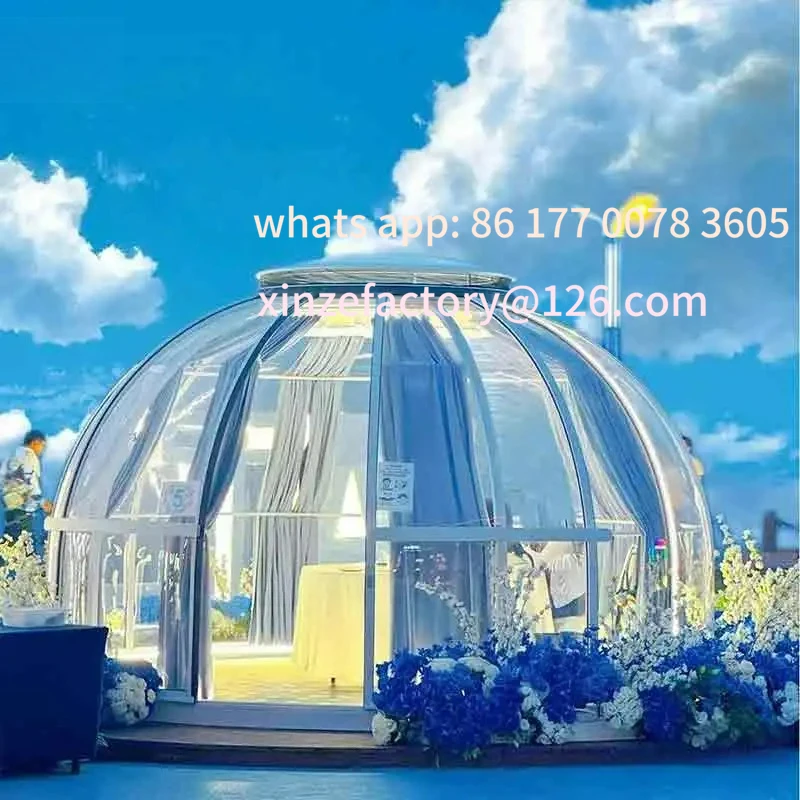 Customizable starry sky luxury hotel dome tent 5 years free warrantyPC bubble house leisure resort vacation outdoor transparent