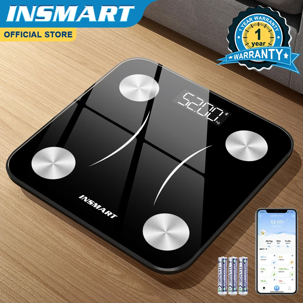 INSMART Bathroom Scale Body Weight Balance Scale Smart Body Scale Digital BMI Body Fat Weight Bluetooth Weight Scale for Human