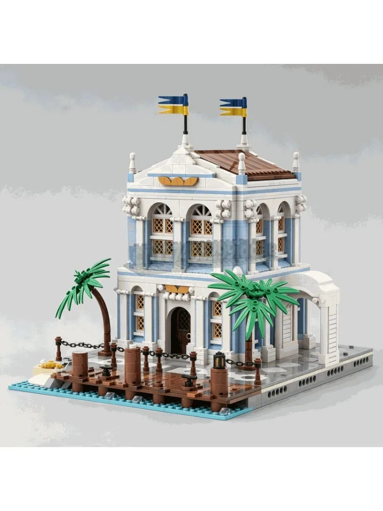 2320 Teile Seaside Mapmaker Büro-Bausteine Küstenhafen-Architekturmodell DIY-Montage-Bausteine Dekoration Festgeschenke