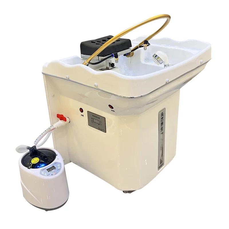 hot selling portable Cabinet type Shampoo basin with water tank  plumbing with steamer high quality shampoo chair for head