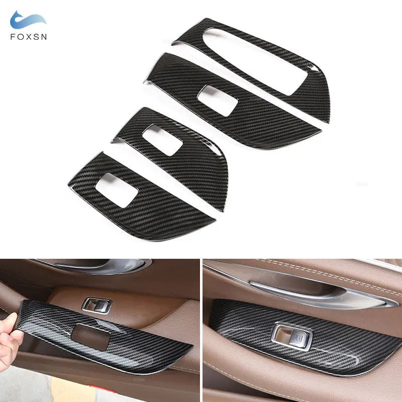 LHD For Mercedes Benz E Class W213 2016 - 2022 Car Door Window Switch Panel Button Frame Cover ABS Carbon Style Trim Accessories