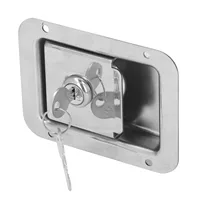 Cerradura de remolque de viaje, cerradura de caja de herramientas tipo paleta de montaje empotrado de acero inoxidable para cerradura de puerta de gabinete RV