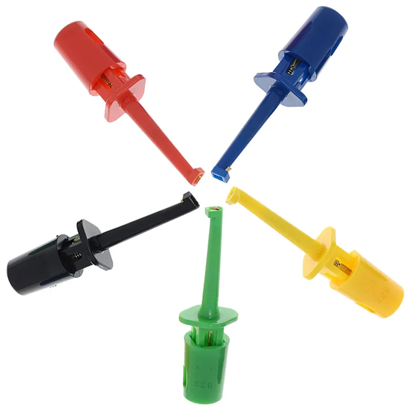 10Pcs Small 42mm MINI Test Hook Clip Round Crocodile Clip Electronic Test Probe IC Grabber 5 Color