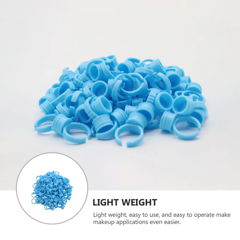 

200pcs Pigment Ring Cup Tattoo Eyebrow Ink Holder Lightweight Adjustable For Eyelash Glue Makeup Tools Ring Cups Beauty Salon