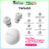 HIFIMAN TWS450 True Wireless Stereo Headset with Environmental Noise Cancellation & Audiophile-grade Dynamic Driver