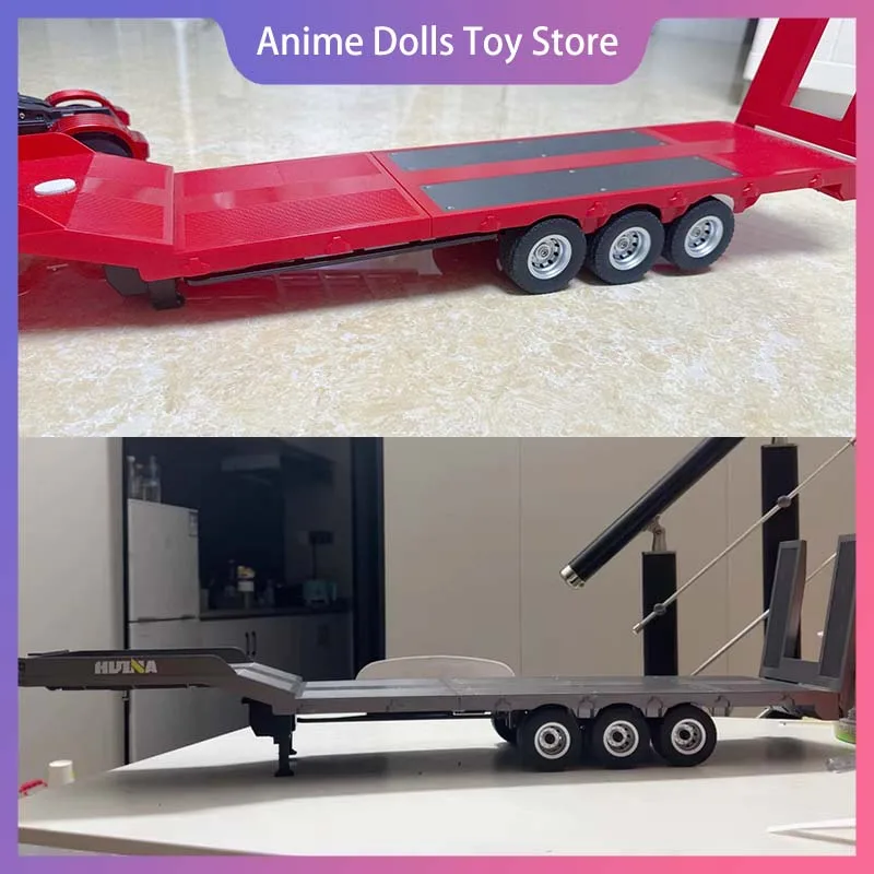 

Huina RC 1502 Trailer 1/18 3 Axle Plastic Semi Trailer Flatbed For 1:18 770s RC Tractor Truck Remote Control Vehicle Model Toy