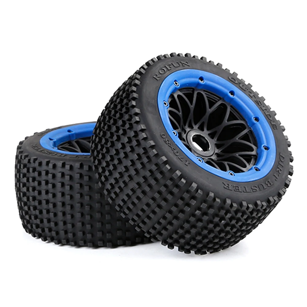 Off-Road Rear TYres ThiCkened Wheel Set for 1/5 HPI ROFUN ROVAN KM BAJA 5B Rc Car Parts,Blue