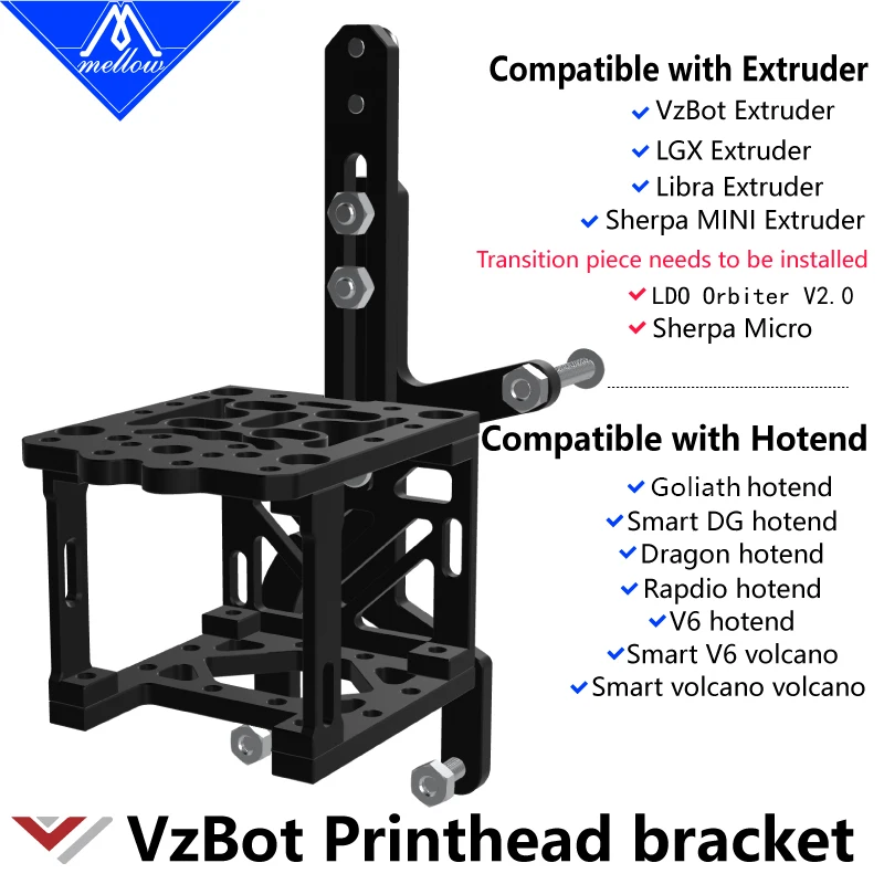 Łagodny aluminiowy CNC VzBoT 330/235 wspornik głowicy drukującej dla Goliath Crazy Dragon Hotend VZ Extruder Sherpa Mini drukarka 3D
