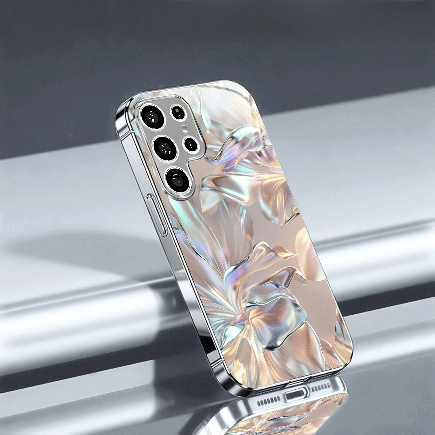 Dazzling And Dreamy Gradient Floral Pattern Phone Case for Various Models Including Samsung Galaxy S25 UltraS25+S25