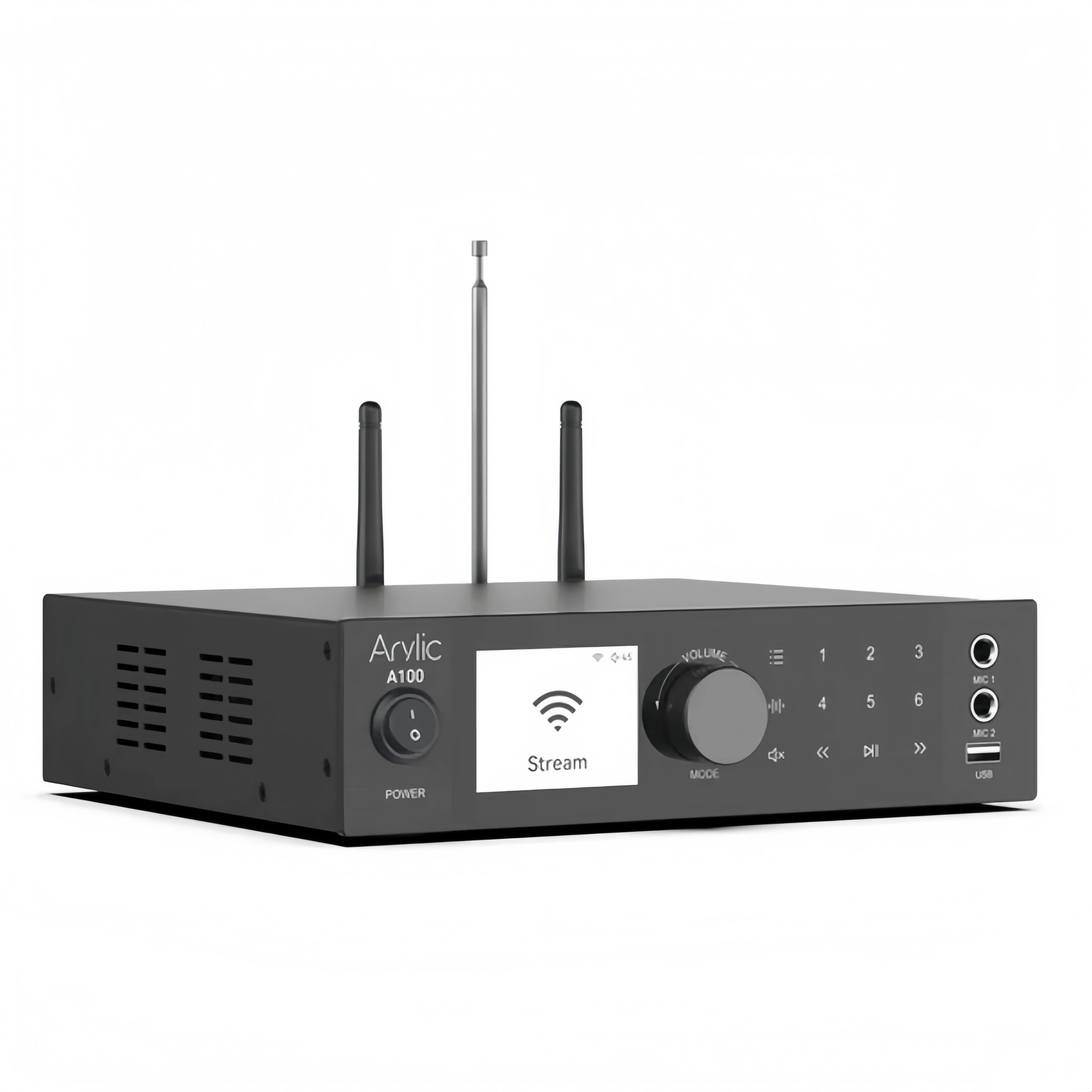 Arylic A100 100W x 2 amplificador de potencia música streamer radio FM KTV WiFi, AirPlay, Spotify Connect, transmisión inalámbrica Bluetooth