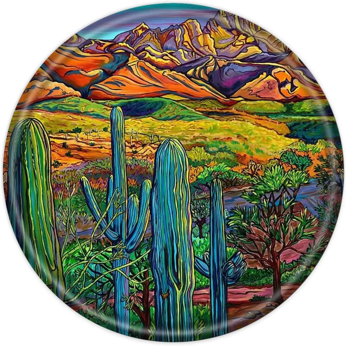 

Cactus Metal Tin Sign Circle Round Sign,Our Desert Guardians,Suitable for Home Kitchen Bar Man Cave Cafe Garage Wall Decor Retro