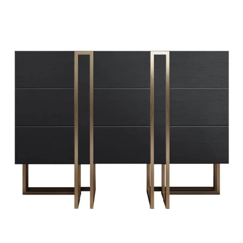 Italian minimalist paint dining side solid wood porch cabinet multi-functional decorative locker