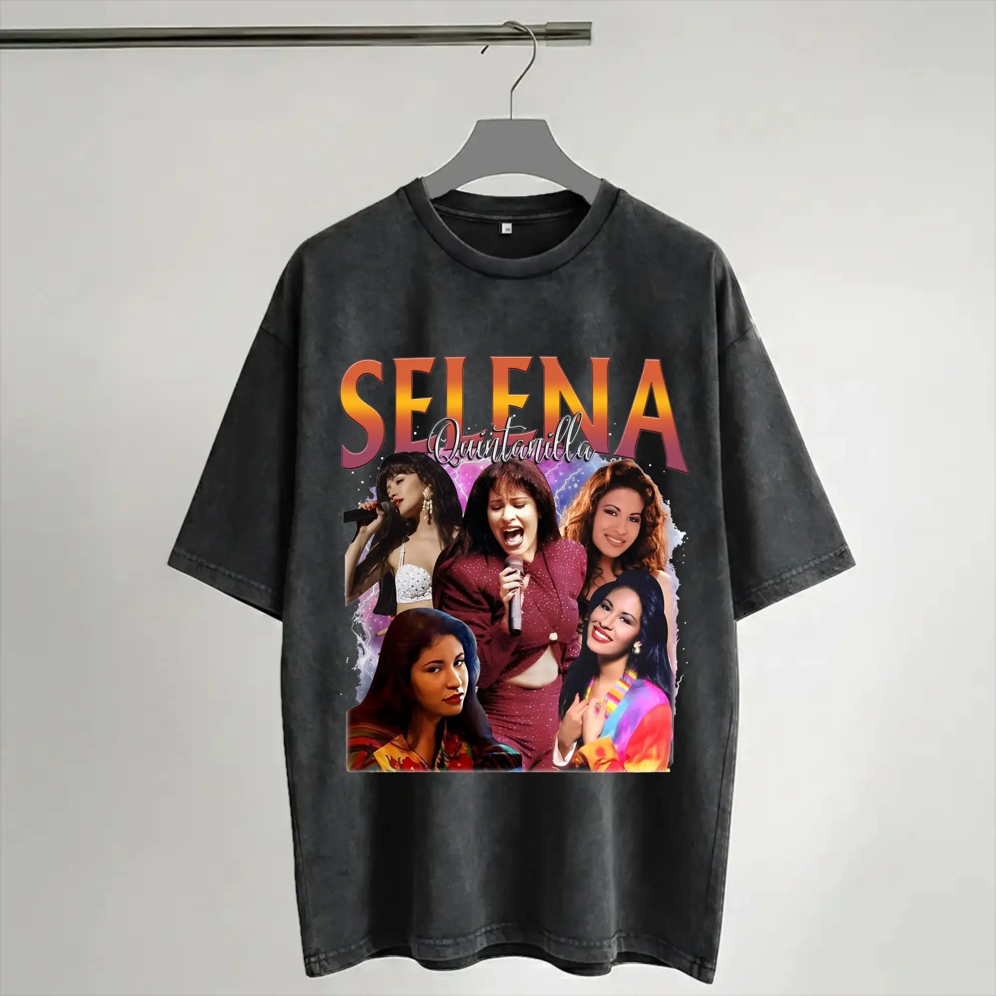 Graphic Printed Selena Quintanilla  Washed Shirts Outfit Harajuku T-Shirts  for Men Women Tee