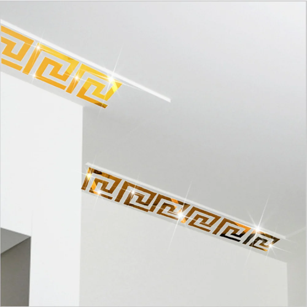 10Pc อะคริลิคกาวสติ๊กเกอร์ติดผนังสำหรับห้องนั่งเล่นห้องนอนขอบมุม Strip Line Wall Decor บ้าน office Decor