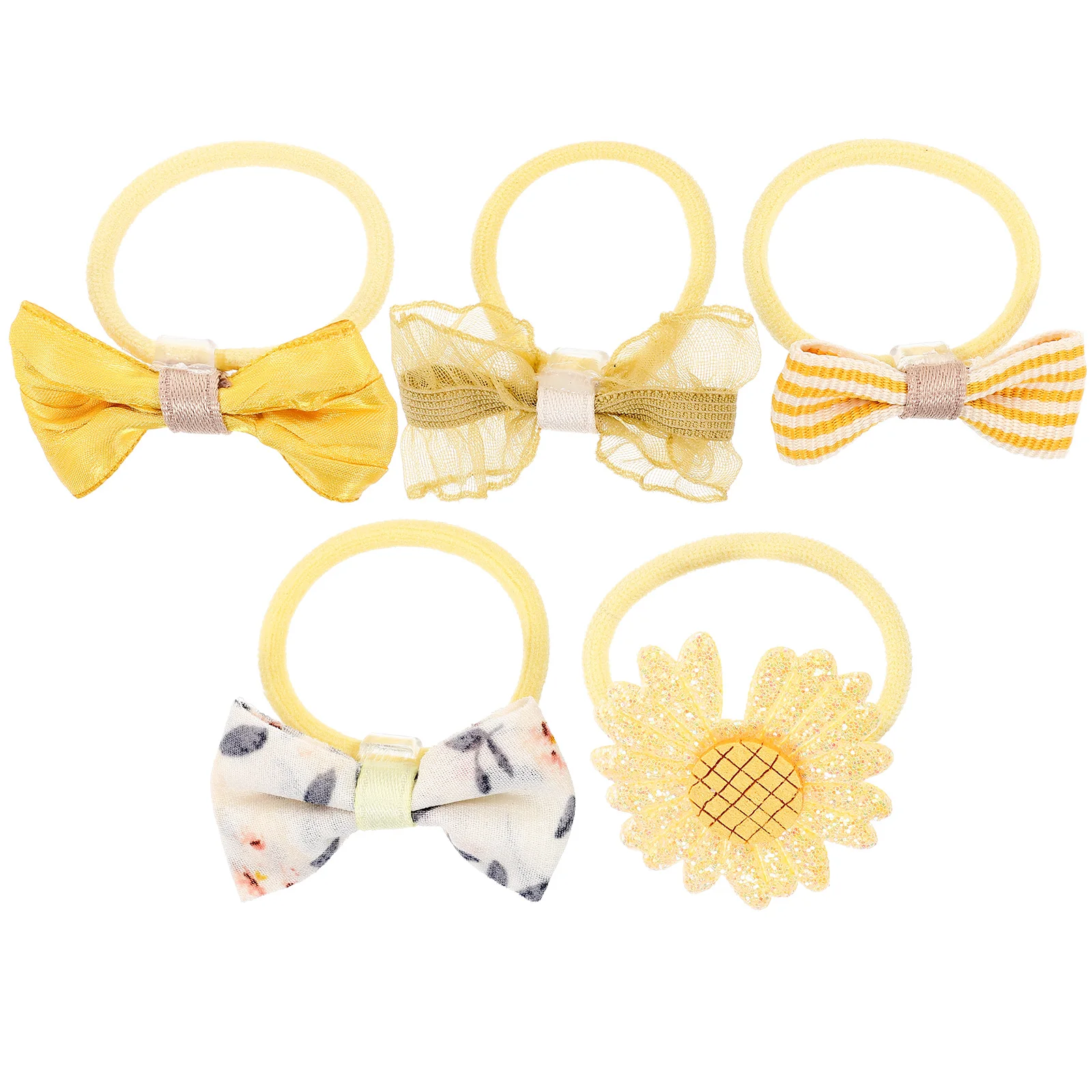 

10pcs Circle Mesh Elastics For Women'S Hair Scrunchies Bowknot Ties Accessories Ponytail Holders Elastic Hair Rings