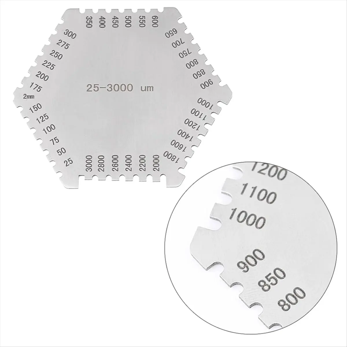 【2083 Popular】10PCS Wet Film Comb 25-3000um Thickness Gauge High Accuracy Stainless Steel with Storage Case