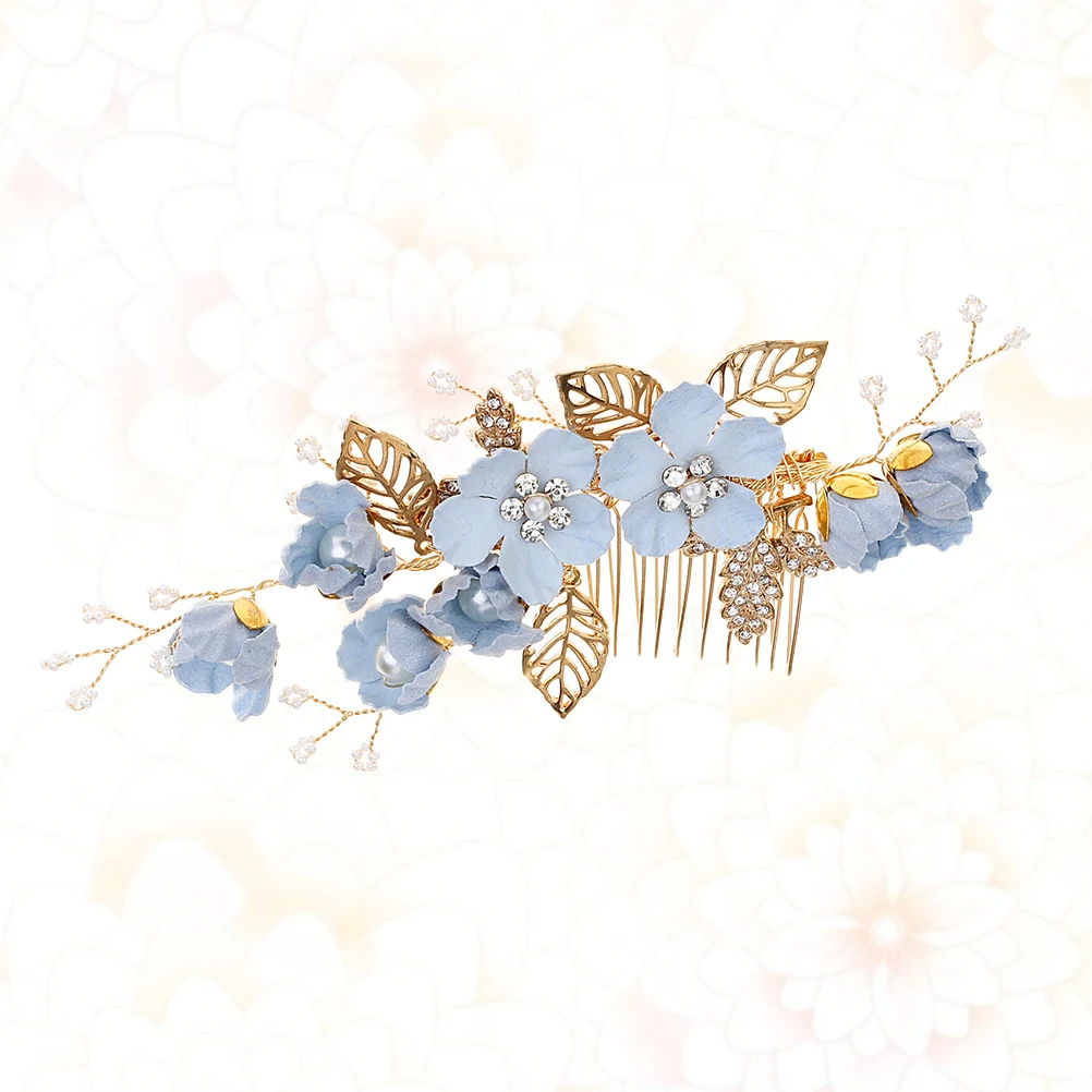 

Cloth Flower Hair Comb Elegant Bridal Wedding Accessory Lightweight Comfortable Side Combs For Updo Half Bun Hairstyles