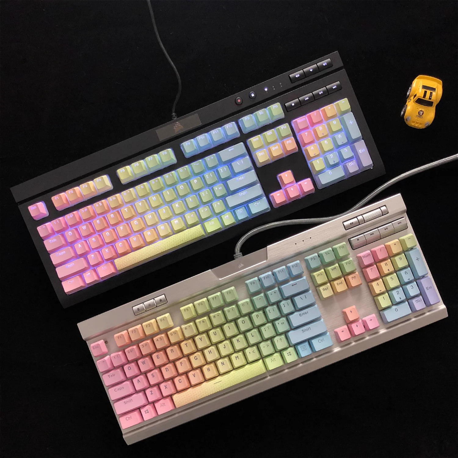 

Translucent Keycaps for Corsair Keyboard, Mechanical Keyboards, PBT, CHERRY, 104 Keys, K63, K95, K65, K68, Punisher RGB, K70