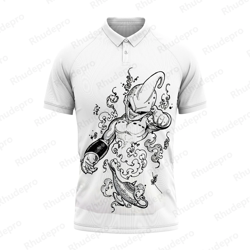 Tops Japanese Anime Streetwear Vegeta Men Polo Shirt Y2k Clothes Goku Gym T-shirt Man Short Sleeve Tee Anime High Street Summer