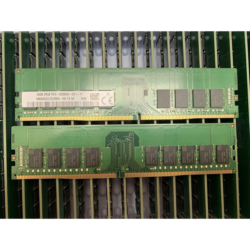 1 Pcs HMA82GU7DJR8N-XN For RAM 16GB 16G 2RX8 DDR4 3200 UDIMM ECC Server Memory