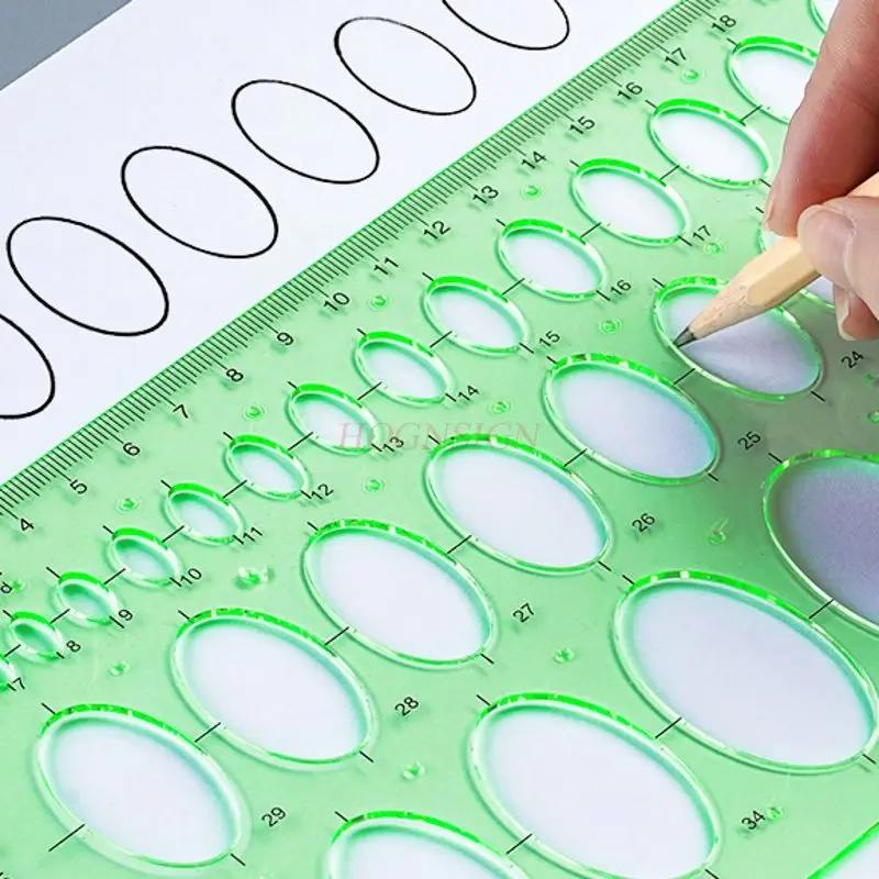 3 قطع مسطرة رسم متعددة الوظائف، مسطرة قالب دائرة الرسم، مسطرة التصميم المعماري، أداة رسم القالب #1