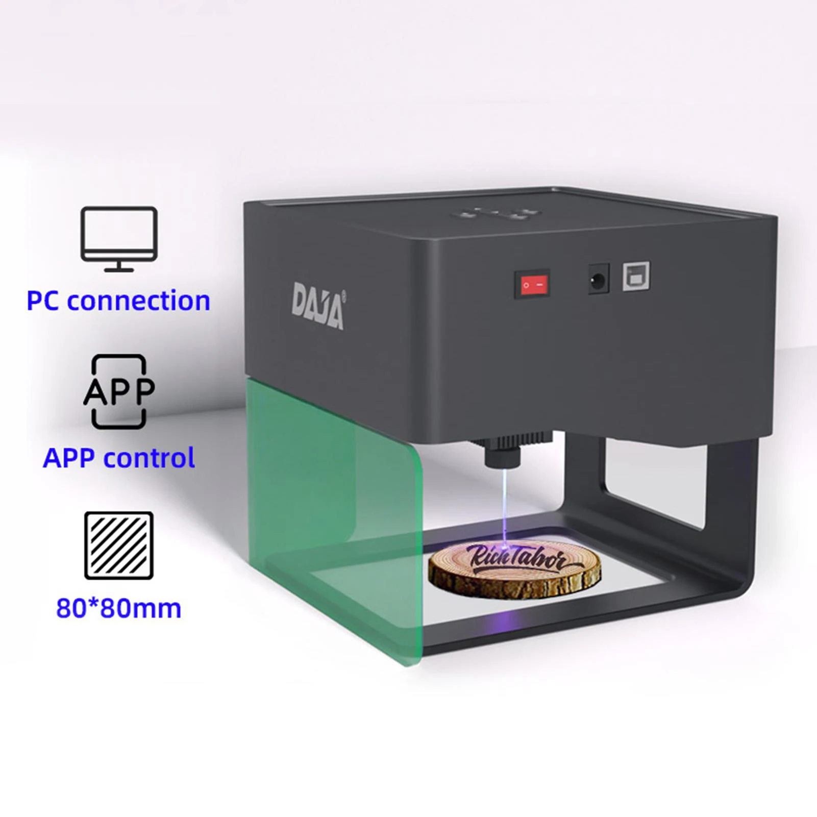 Laser Engraver 80x80mm Engraving Area Portable Marking Engraving Machine for Wood Bamboo Leather Plastic Ceramics