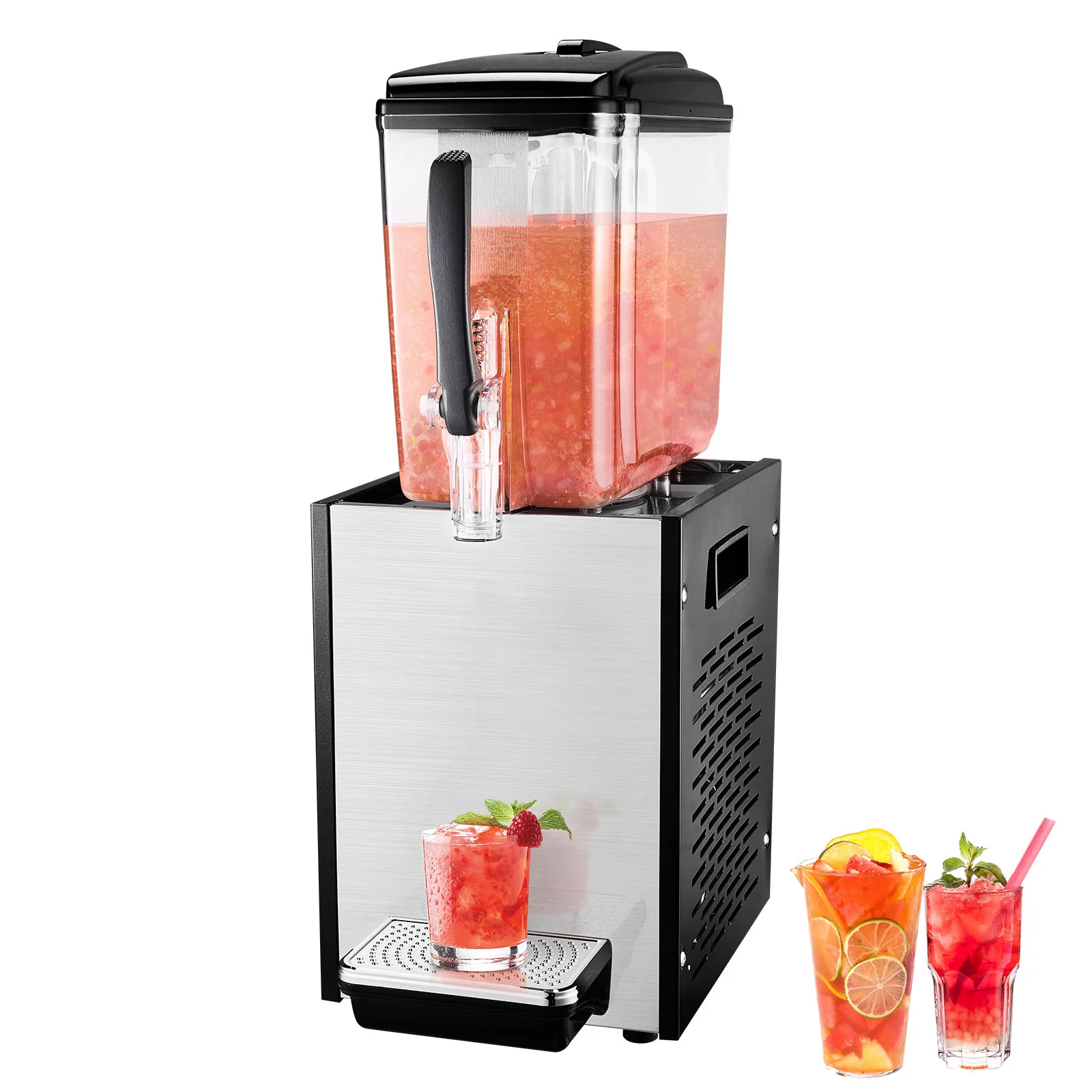 

VEVOR 10L 12L 18L Commercial Beverage Dispenser Stainless Steel Ice Juice Tea Drink Machine with Cooling Function for Bar Party