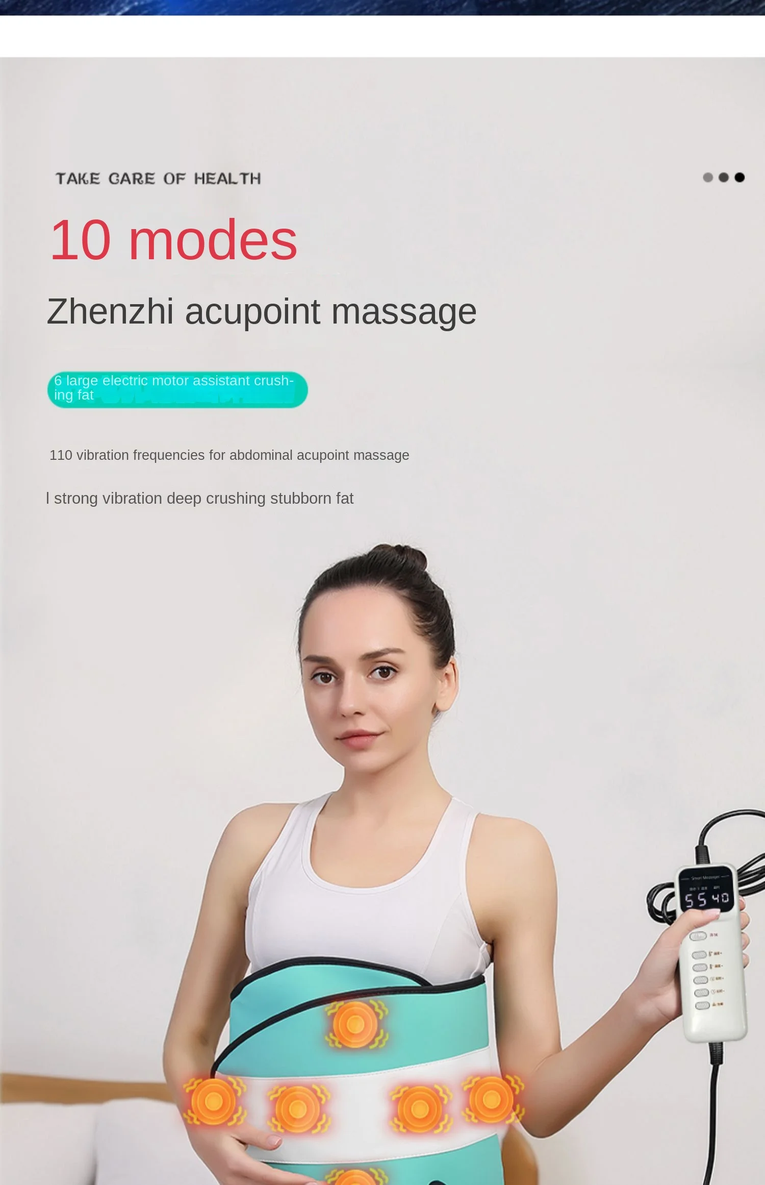 Waist Heating Photon Belt Massage Perspiration Belt Hot Compress Weight Loss Fat Reduction Belt Fat Removal Belt Portable 220V