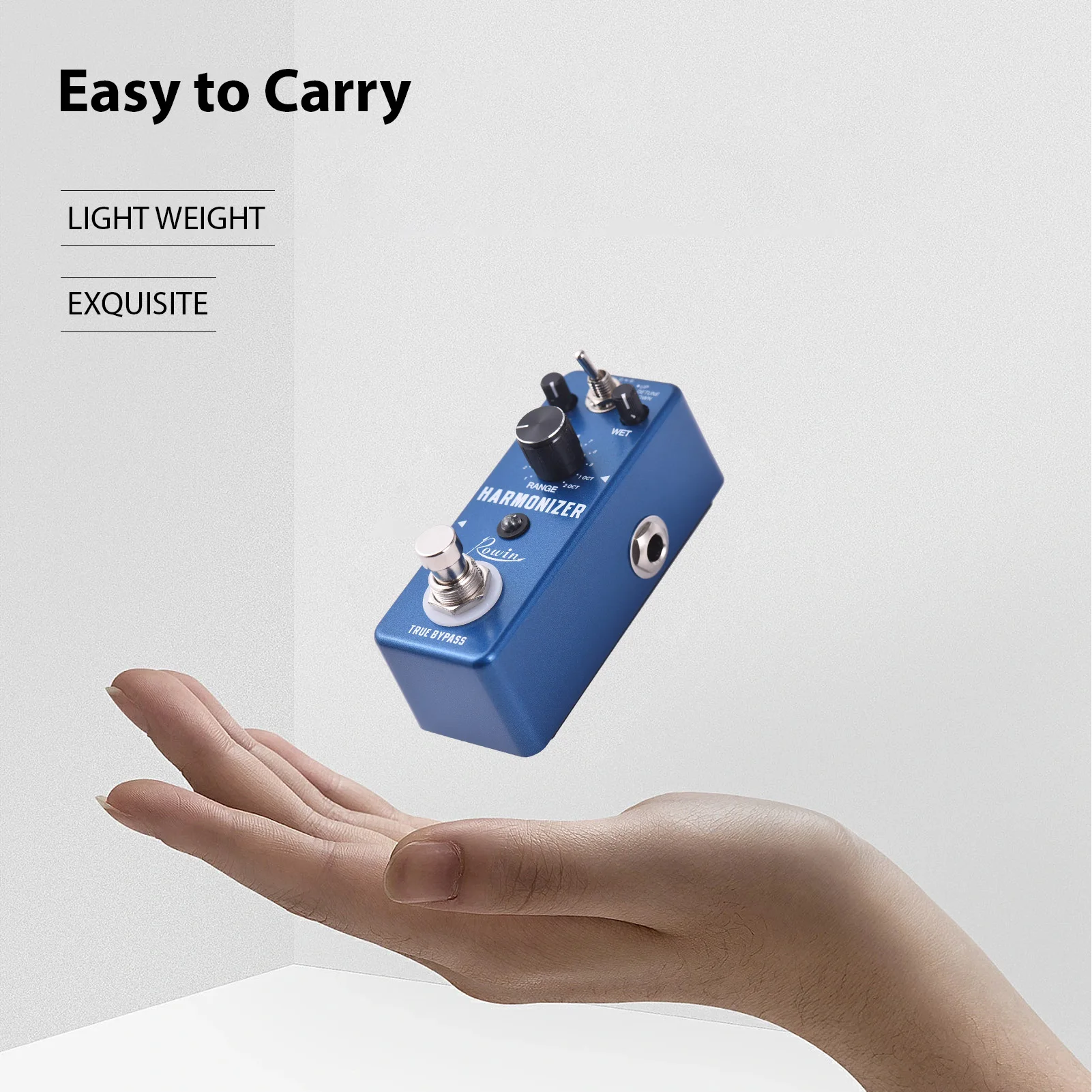 Rowin Guitar Effects Pedal Harmonizer Guitar Pedal /Pitch Shift/Detune 3 Modes Guitar Effect Pedal and RANGE/WET/DRY Knob