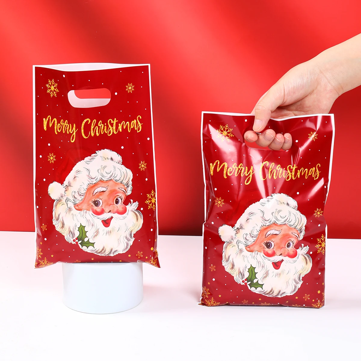 أكياس هدايا عيد الميلاد عيد ميلاد سعيد زينة للمنزل 2025 نافيداد ناتال عيد الميلاد زخرفة الحلوى كوكي أكياس يدوية السنة الجديدة 2026 #1