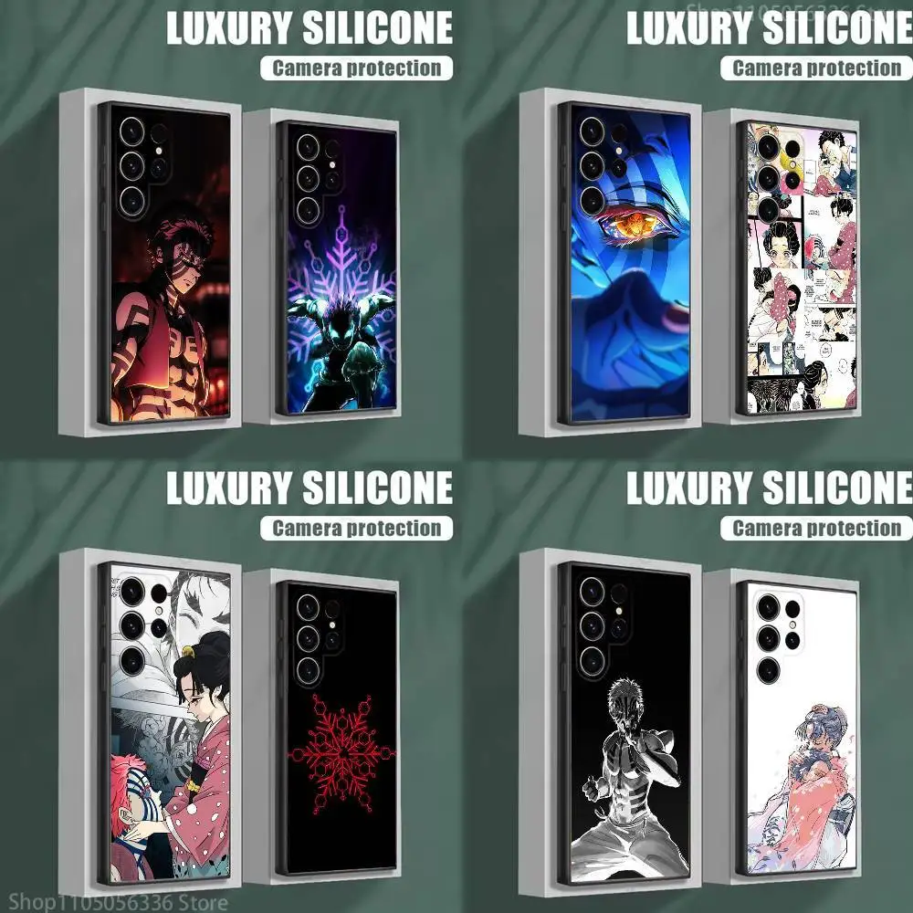 

D-Demon A-Akaza S-Slayer Phone Case For Samsung S25,S24,S23,S22,S21,S20,S10,Ultra,Plus,Lite,FE,Soft Silicone Black Cover