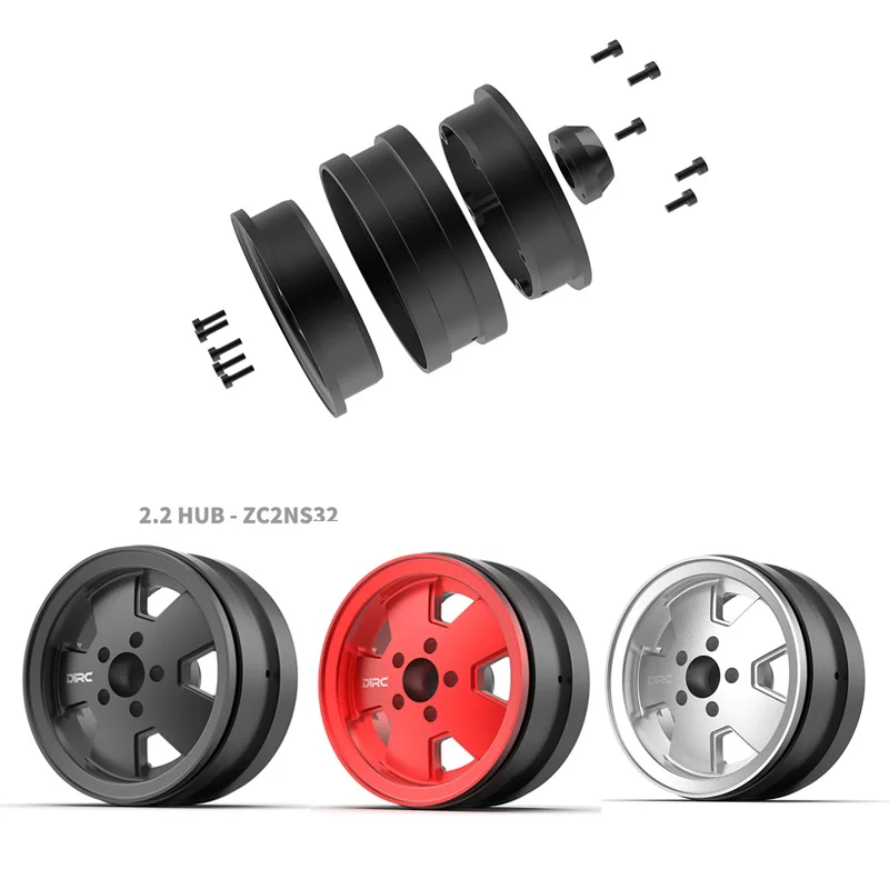 

4 Pcs Simulated Pinch Tire Wheels Jurassic YJ 2.2-inch Metal Brushed Wheels Hub for 1/10 RC Crawler Car Traxxas TRX4 AXIAL SCX10