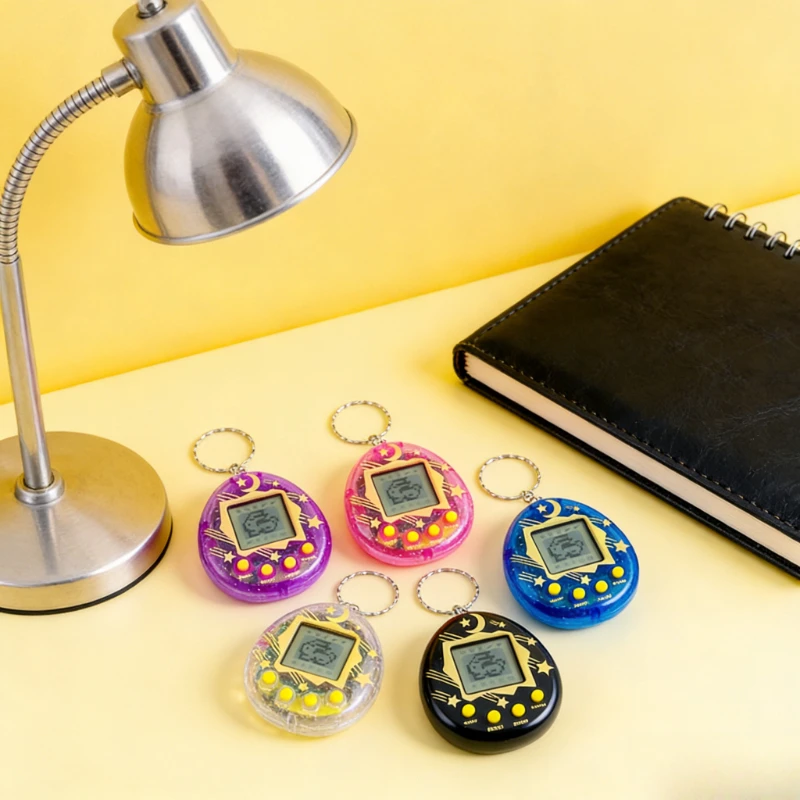 

Mini Console Keychain Tamagotchi Toy in Russian Original German Spanish Polish Electronic Animals Kid Play Game Boy Pixel Pendan