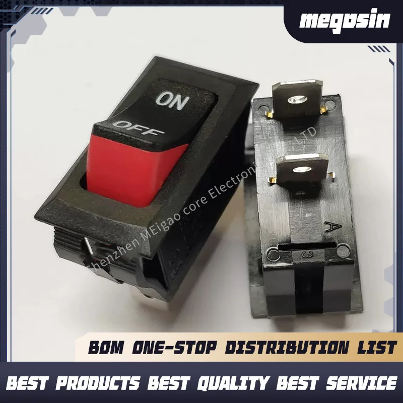 1~5PCS/LOT Boat-shaped switch R-2-110-D2N-BBR 2-pin lettered dual-color lever-type push-button with 16A current capacity