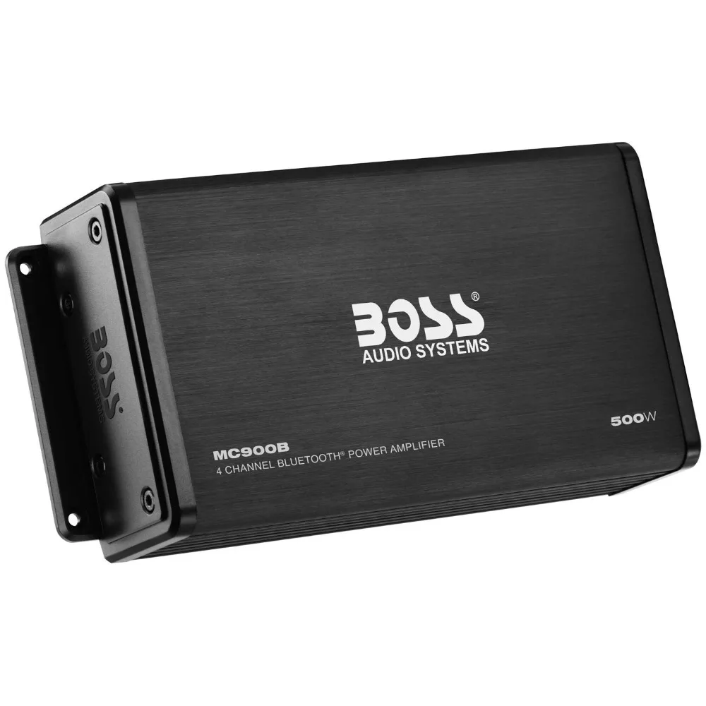BOSS Audio Systems MC900B Amplificador de 4 canales para ATV UTV Car Marine - 500 salidas altas, entradas de bajo nivel, rango completo, Weatherpro