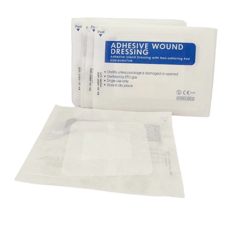 10Pcs Wound Dressingสติกเกอร์Breathable Edge Gauze Pads Self-กาวบาดแผลยืดหยุ่นและโปร่งใสกาวแพทช์