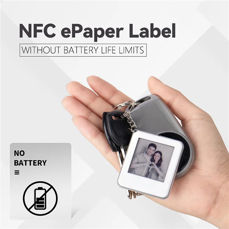2개 1.54인치 전자 종이 화면 NFC 전원 E 페이퍼 E 잉크 태그 배터리 프리 NFC 라벨 DIY 디지털 사진 액자