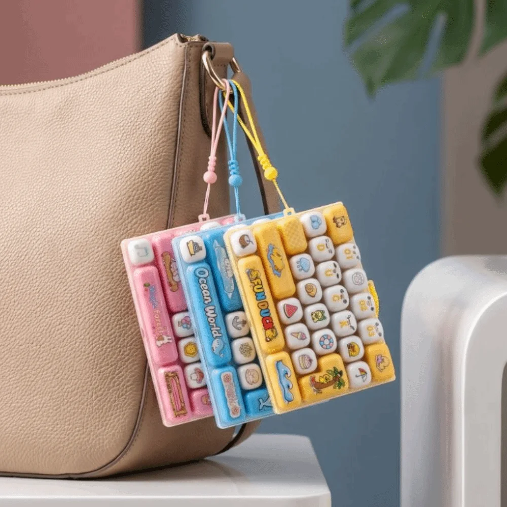 26 Key Decompression Button Creative Style Small Gift Mini Keyboard Pendant Cute Design Bag Hanging Ornament Keyboard Keychain