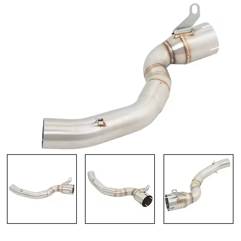 الانزلاق على ل KTM DUKE200 DUKE 200 2020 2021 2022 2023 دراجة نارية نظام العادم الأوسط وصلة الأنابيب 51 مللي متر الهروب موتو الفولاذ المقاوم للصدأ #5