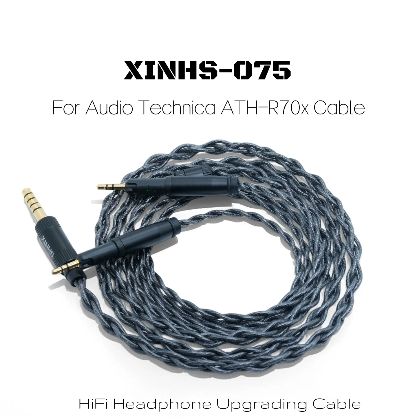 XINHS 075 HiFi Earphone Upgrade Cable 4.4mm XLR 6.35 for ATH-M70X ath-M50X M40x ATH-R70Xa R50X R70X Earphone Audio Cable