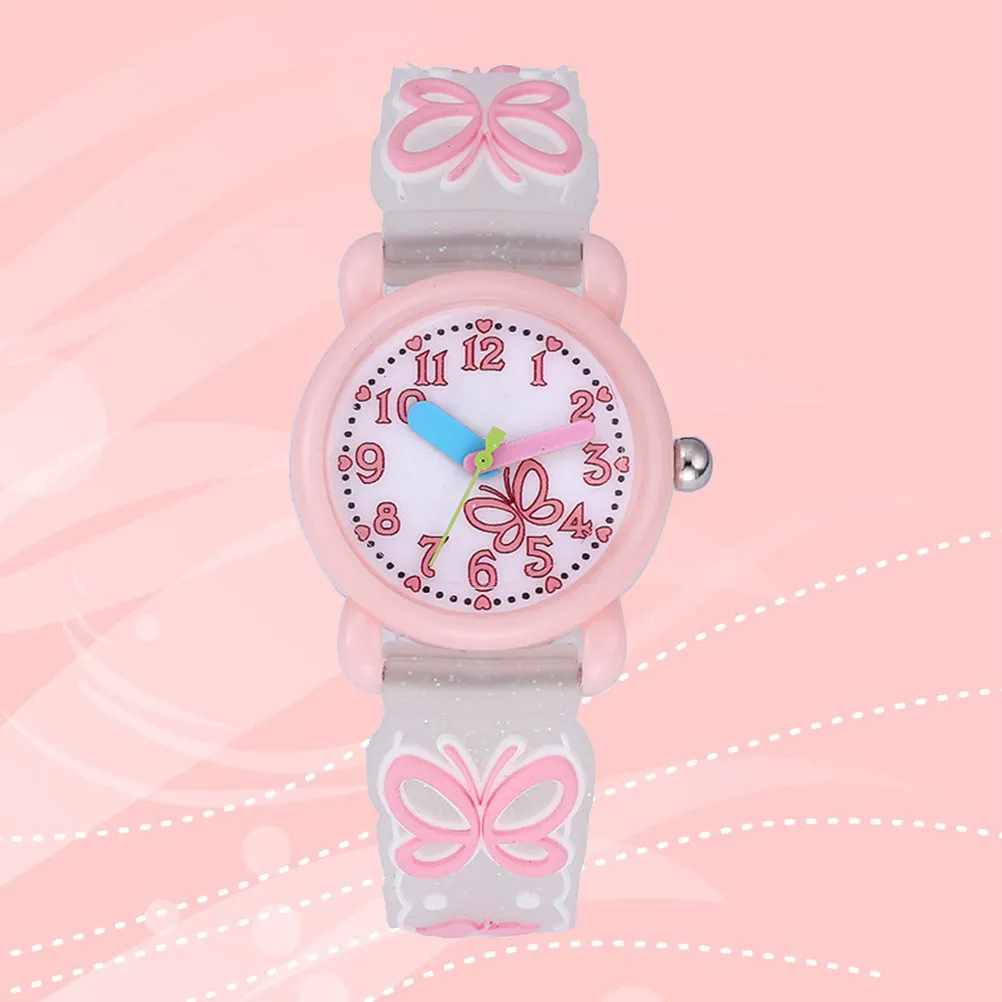 Quartz Wristwatch with 3D Cartoon Design Large Easy-Read Dial Comfortable Non-Toxic Adjustable Fit