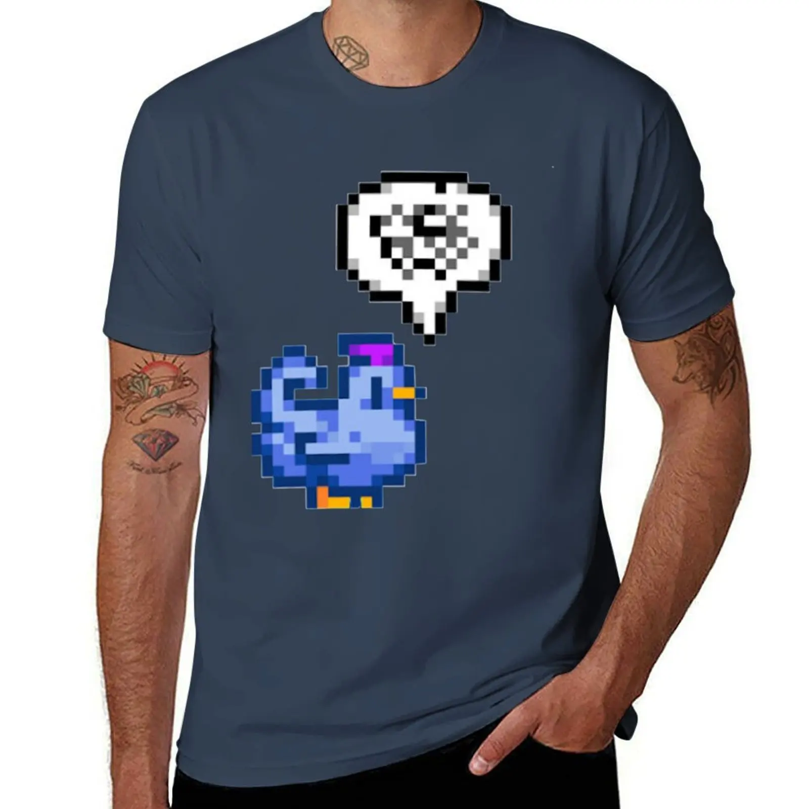 

Grumpy Chicken Stardew Blue Valley T-Shirt Fashion Letter Print T-Shirt