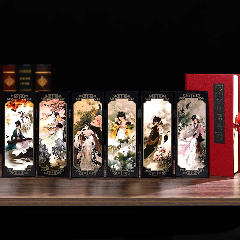 Antique Lacquerware Small Screen Panda Decoration Chinese Style Characteristic Gift for Foreigners Gift Folk Crafts