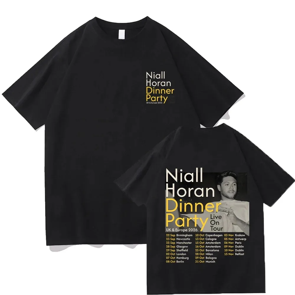 Men Women Harajuku Hip Hop Street T-shirt Niall Horan Dinner Party UK & Europe 2026 Live on Tour T Shirts Casual Cotton Y2K Tee