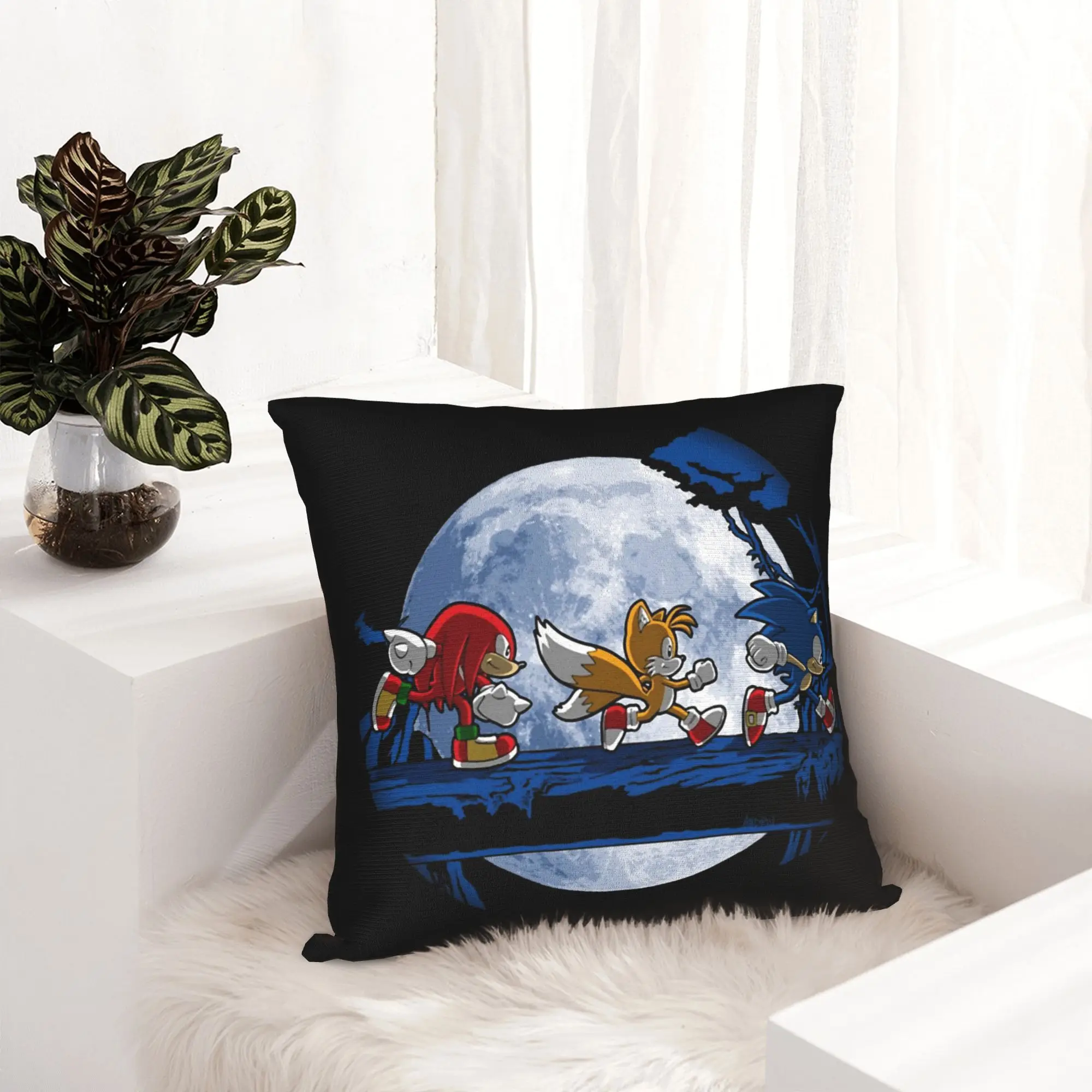 Shadow The Hedgehogs Pillowcase Double-sided Printing Cushion Cover Decor Cartoon Pillow Case Cover Home Zipper